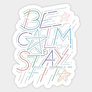 Be Calm and Stay Fit Colorful Sticker